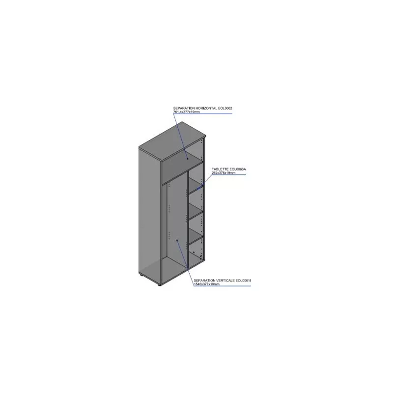 Armoire penderie Haute Portes Battantes Armand
