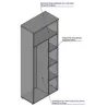 Armoire penderie Haute Portes Battantes Armand