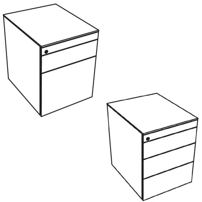 EOL│Caisson avec tirette plumier sous bureau