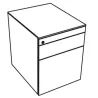 EOL│Caisson avec tirette plumier sous bureau