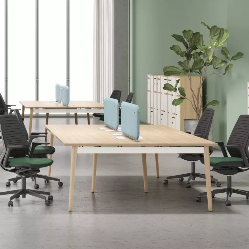 ROBIN│Bureau structure partagée pied bois massif