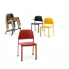 Chaise Romy de collectivité en ABS de couleur EOL avec accoudoirs et tablette écritoire