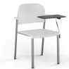 Chaise Romy de collectivité en ABS de couleur EOL avec accoudoirs et tablette écritoire