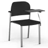 Chaise Romy de collectivité en ABS de couleur EOL avec accoudoirs et tablette écritoire
