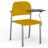 Chaise Romy de collectivité en ABS de couleur EOL avec accoudoirs et tablette écritoire