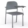 Chaise Romy de collectivité en ABS de couleur EOL avec accoudoirs et tablette écritoire