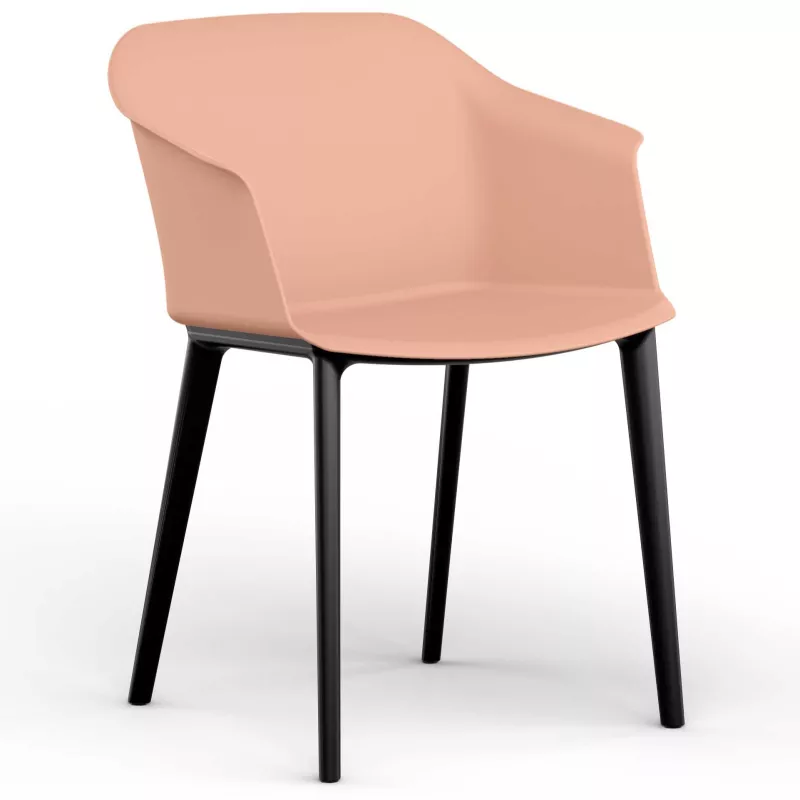 SCOTT│Fauteuil 4 pieds noir│Assise PVC│Coloris à choix