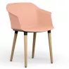 SCOTT│Fauteuil 4 pieds bois│Assise PVC│Coloris à choix