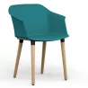 SCOTT│Fauteuil 4 pieds bois│Assise PVC│Coloris à choix