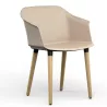 SCOTT│Fauteuil 4 pieds bois│Assise PVC│Coloris à choix