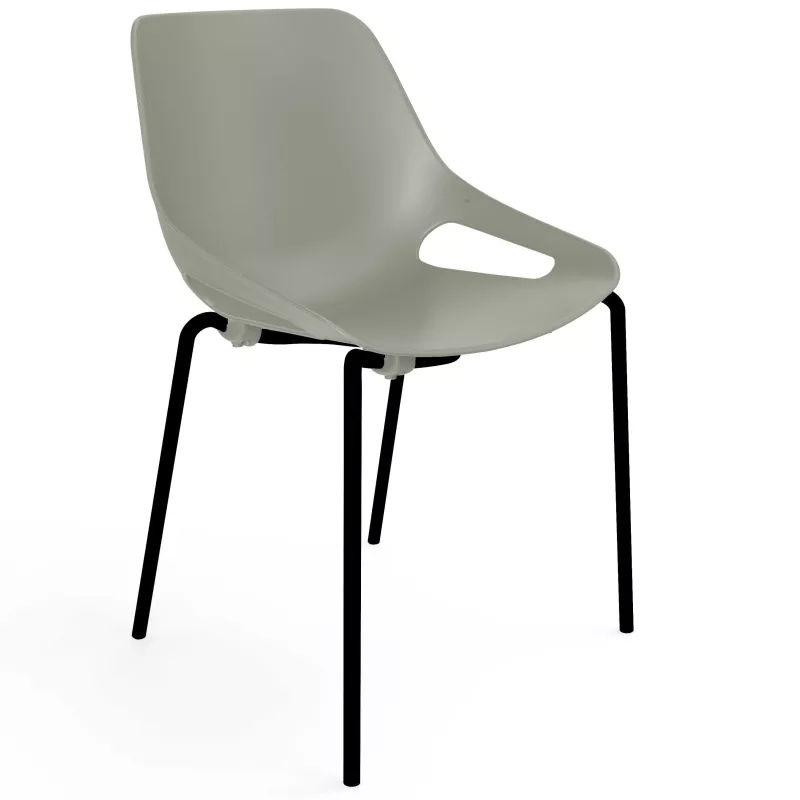 Chaise de collectivité / réunion Rosalie EOL sur 4 pieds métal noir