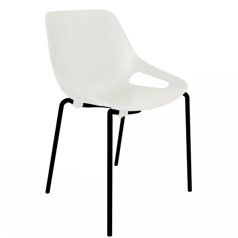 Chaise de collectivité / réunion Rosalie EOL sur 4 pieds métal noir