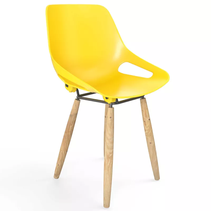 ROSALIE│Chaise 4 pieds bois hêtre│Assise PVC│Coloris à choix