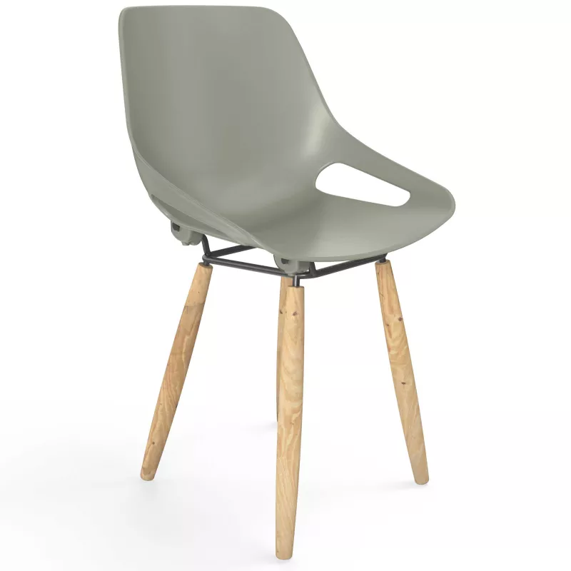 ROSALIE│Chaise 4 pieds bois hêtre│Assise PVC│Coloris à choix