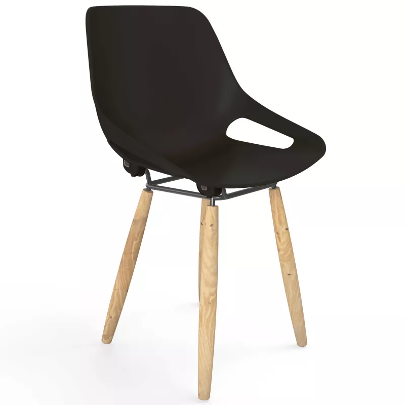 ROSALIE│Chaise 4 pieds bois hêtre│Assise PVC│Coloris à choix
