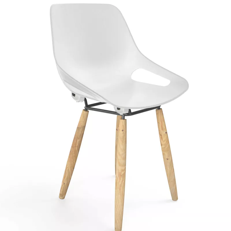 ROSALIE│Chaise 4 pieds bois hêtre│Assise PVC│Coloris à choix