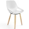 ROSALIE│Chaise 4 pieds bois hêtre│Assise PVC│Coloris à choix