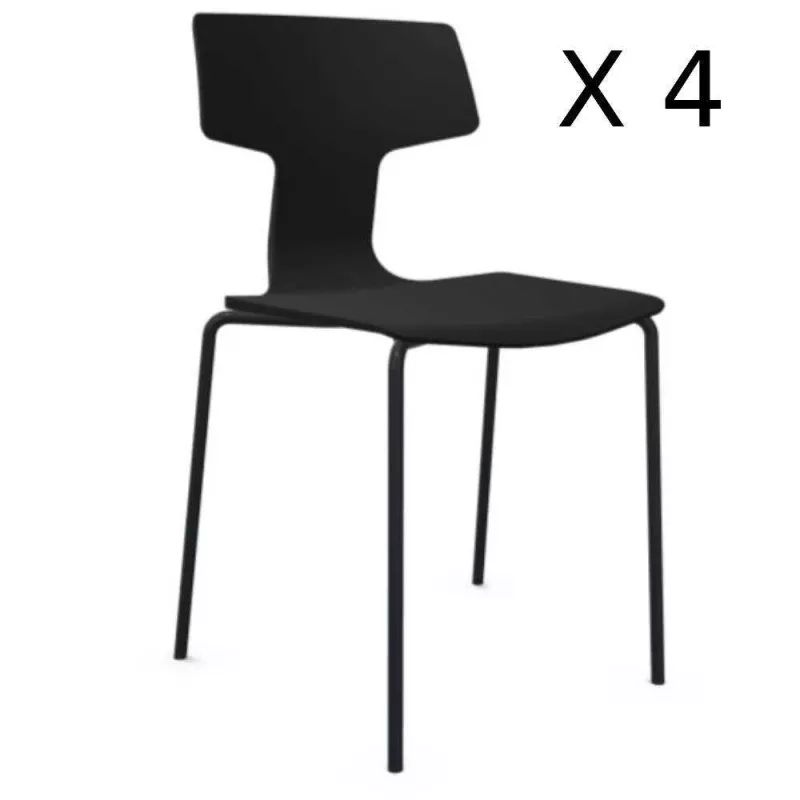 TARA│Lot de 4 Chaises 4 pieds assortis à la coque