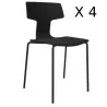 TARA│Lot de 4 Chaises 4 pieds assortis à la coque