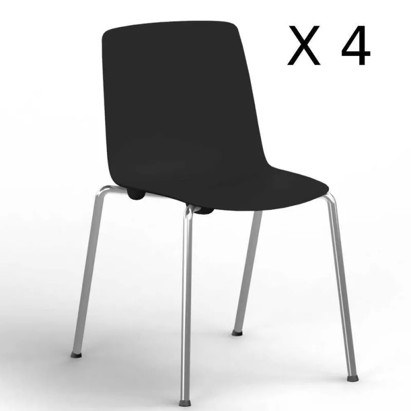 Lot de 4 chaises Gelati en ABS monocoque de couleur EOL
