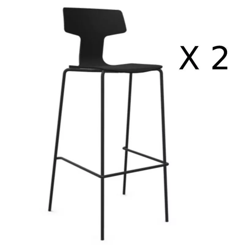 TARA│Lot de 2 tabourets 4 pieds assortis à la coque