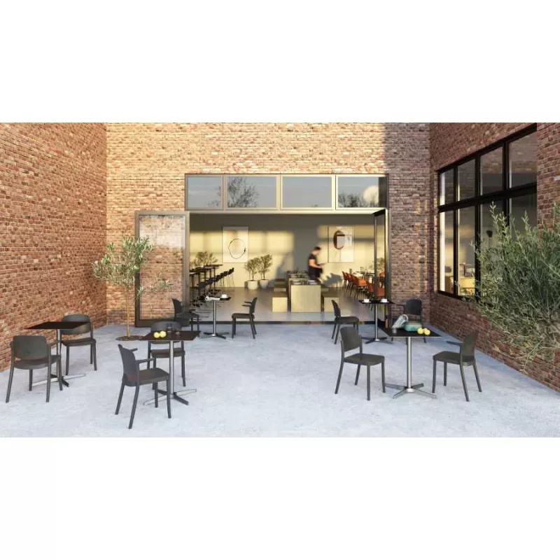 LINE│Lot de 4 Chaises style bistrot outdoor
