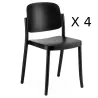 LINE│Lot de 4 Chaises style bistrot outdoor