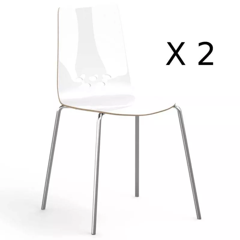 SPOON│Lot de 2 chaises collectivité unicolore