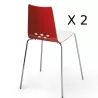 SPOON│Lot de 2 chaises collectivité bicolore