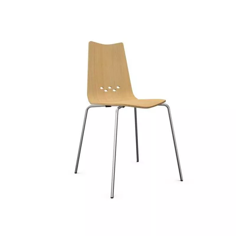 SPOON│Lot de 2 chaises collectivité Chêne clair