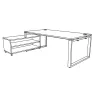 PRESTIGE│Bureau Direction avec meuble retour ouvert