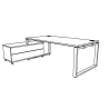 PRESTIGE│Bureau Direction avec meuble retour fermé
