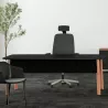 KARL DIRECTION VDF│Bureau de direction - avec voile de fond - plateau droit│Bois noir / Chêne massif