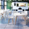 EVASION│Table ronde ø 120 x H 73.5 cm│2 coloris de plateaux / Pied hêtre massif