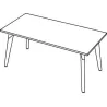EVASION│Table rectangulaire L 120-140-160 x H 73.5 cm│2 coloris de plateaux / Pied hêtre massif