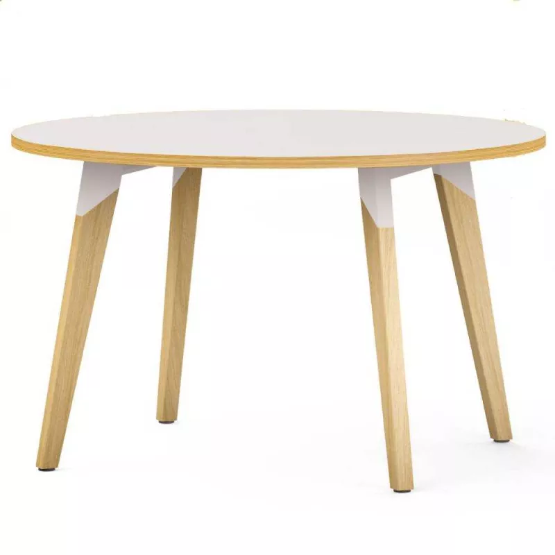 EVASION│Table ronde ø 120 x H 73.5 cm│2 coloris de plateaux / Pied hêtre massif