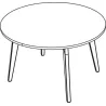 EVASION│Table ronde ø 120 x H 73.5 cm│2 coloris de plateaux / Pied hêtre massif