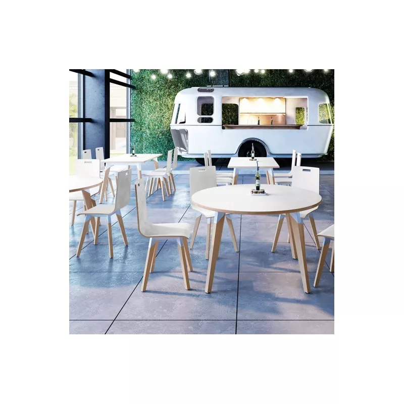 EVASION│Table L 160 x H 110 cm│2 coloris de plateaux / Pied hêtre massif
