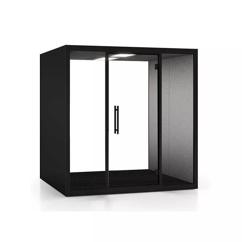 CHATBOX│Cabine Acoustique 4 à 6 personnes Quattro CB4 Noire Nue