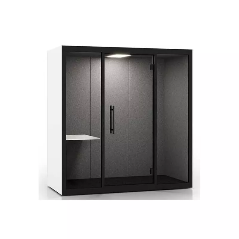 CHATBOX│Cabine Acoustique 2 à 4 personnes Duo CB2 Blanche avec table latérale
