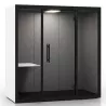 CHATBOX│Cabine Acoustique 2 à 4 personnes Duo CB2 Blanche avec table latérale