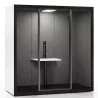 CHATBOX│Cabine Acoustique 2 à 4 personnes Duo CB2 Blanche avec table centrale