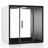 CHATBOX│Cabine Acoustique 4 à 6 personnes Quattro CB4 Blanche avec table et 4 banquettes