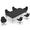 KARL CONFERENCE│Table de réunion - 10-12 personnes - 280x150 - avec trappe │Bois noir / Chêne massif
