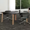 KARL CONFERENCE│Table de réunion - 10-12 personnes - 280x150 - avec trappe │Bois noir / Chêne massif