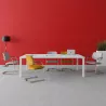ISABEL│Lot de 2 Fauteuils visiteurs en tissu dossier bas structure noire