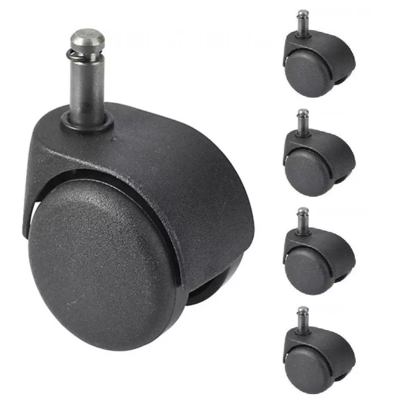 BURO│Jeux de 5 Roulettes ø50 mm pour sols souples (tapis, moquettes)