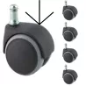 BURO│Jeux de 5 Roulettes ø50 mm en charge pour sols durs (parquets, carrelages)
