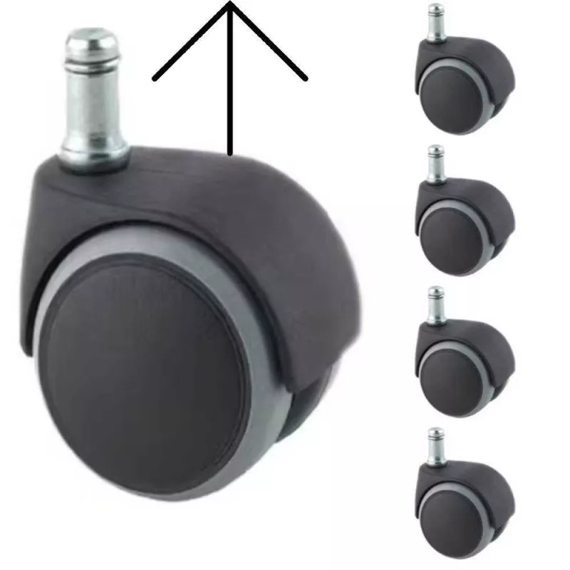 BURO│Jeux de 5 Roulettes ø50 mm hors charge pour sols durs (parquets, carrelages)