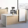 FIFTY FIFTY│Banque Accueil droite avec accueil PMR bicolore plateau blanc